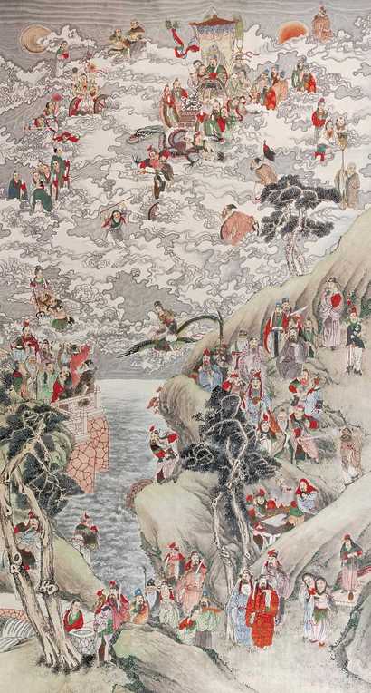 佚名 群仙拜寿 立轴